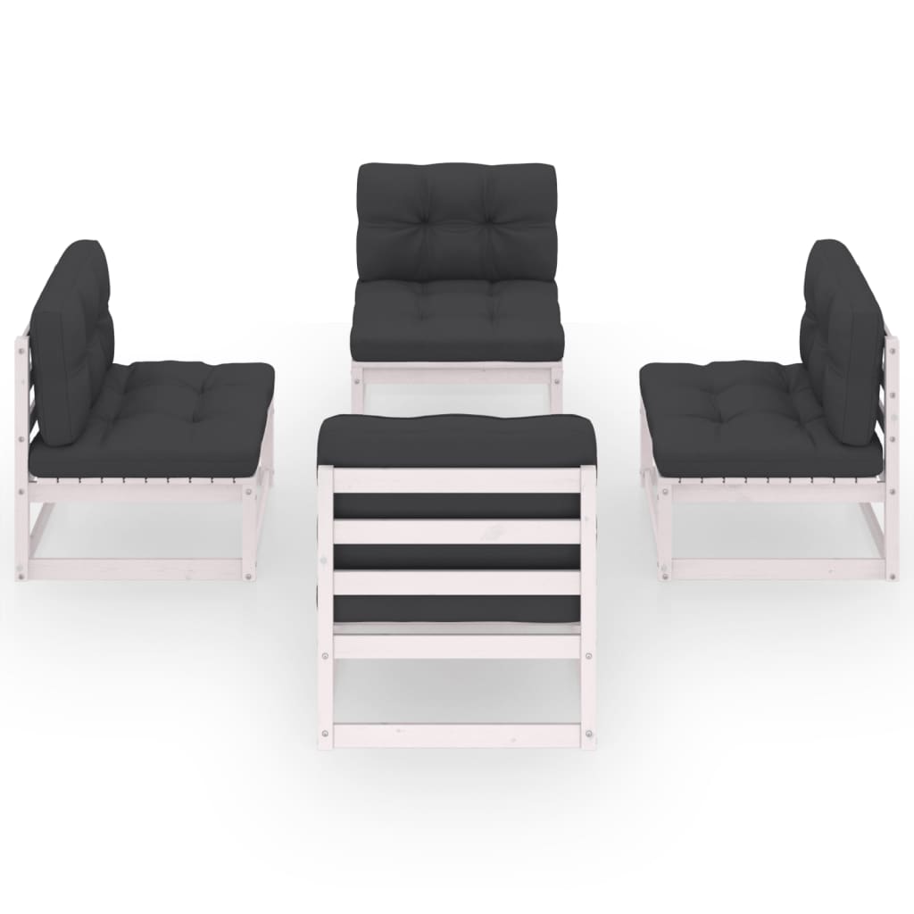 vidaXL 4-tlg. Garten-Lounge-Set mit Kissen Kiefer Massivholz