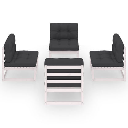 vidaXL 4-tlg. Garten-Lounge-Set mit Kissen Kiefer Massivholz