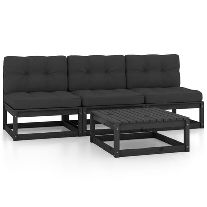 vidaXL 4-tlg. Garten-Lounge-Set mit Kissen Kiefer Massivholz