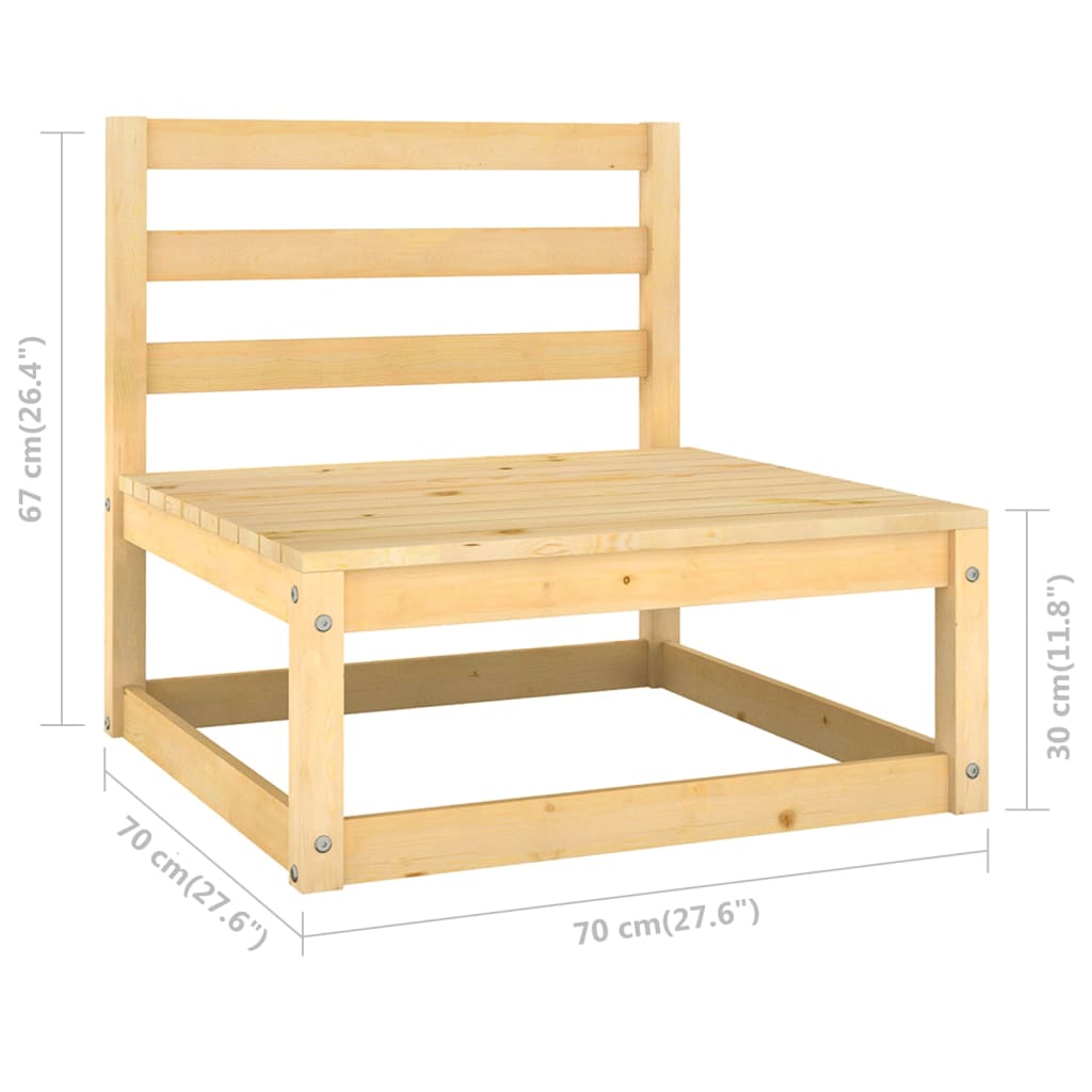vidaXL Salon de jardin 4 pcs avec coussins, bois de pin massif