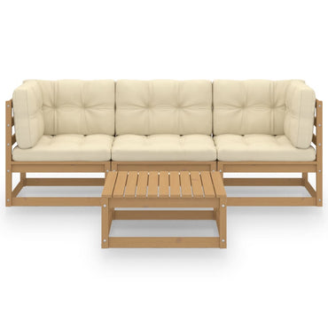 vidaXL 4-tlg. Garten-Lounge-Set mit Kissen Kiefer Massivholz
