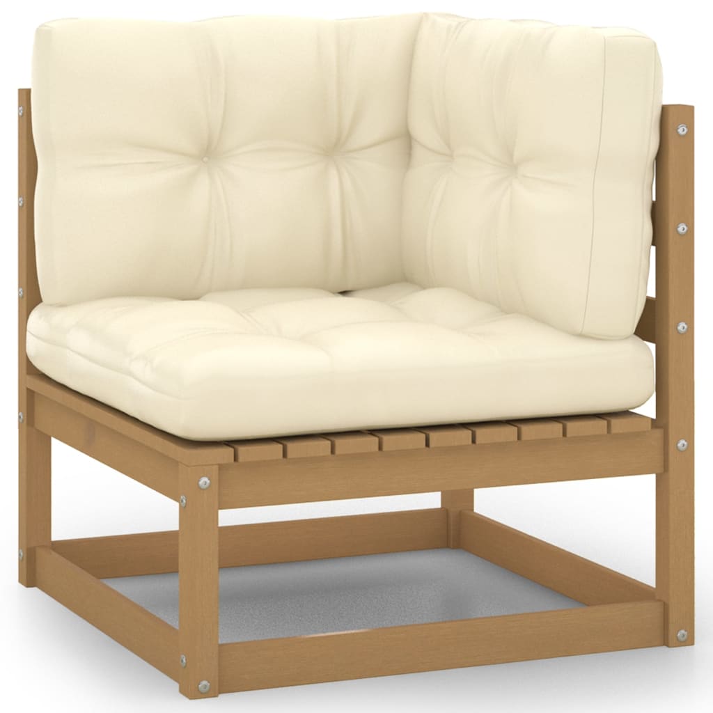 vidaXL Salon de jardin 4 pièces avec coussins Bois de pin massif