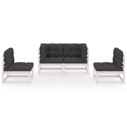 vidaXL 4-tlg. Garten-Lounge-Set mit Kissen Kiefer Massivholz