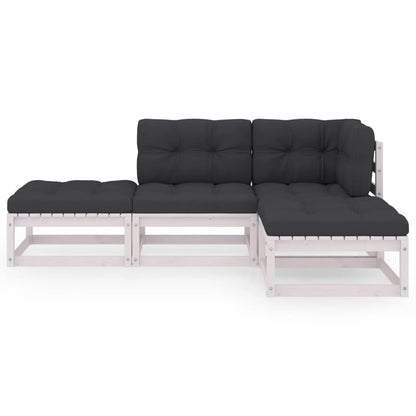 vidaXL Salon de jardin 4 pcs avec coussins Bois de pin massif