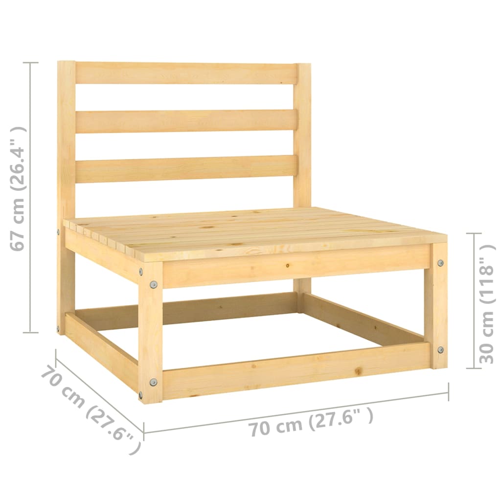 vidaXL Salon de jardin 4 pcs avec coussins, bois de pin massif
