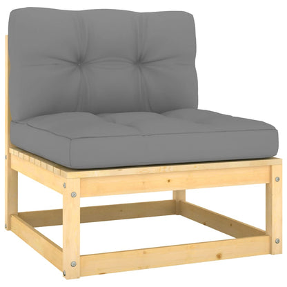 vidaXL Salon de jardin 4 pcs avec coussins, bois de pin massif