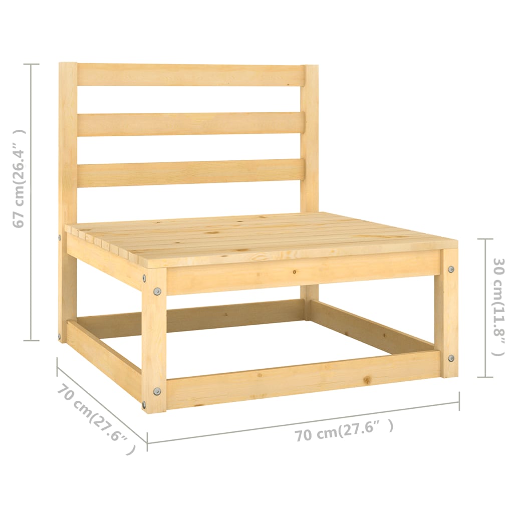 vidaXL Salon de jardin 4 pcs avec coussins, bois de pin massif