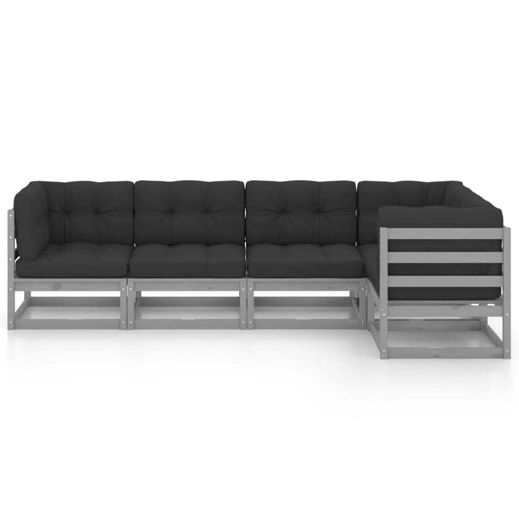 vidaXL 5-tlg. Garten-Lounge-Set mit Kissen Kiefer Massivholz