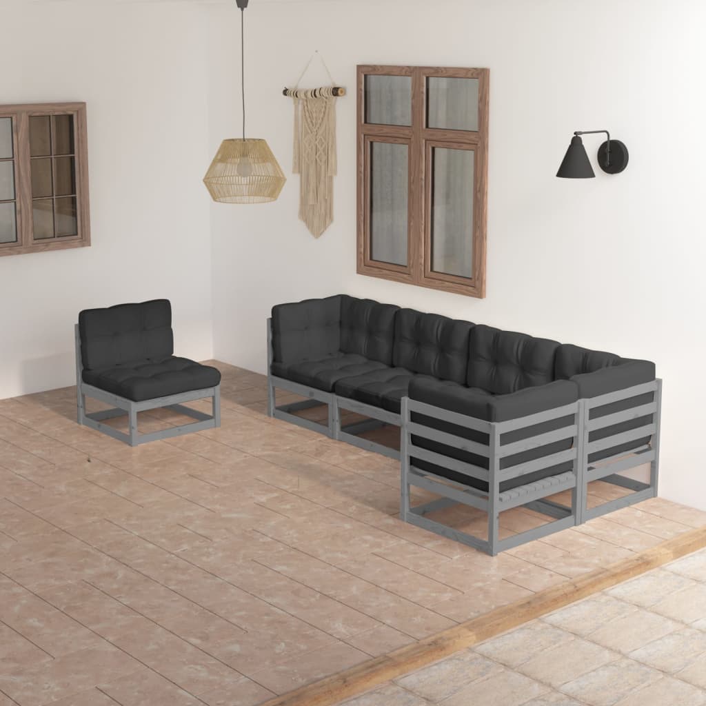 vidaXL 6-tlg. Garten-Lounge-Set mit Kissen Kiefer Massivholz
