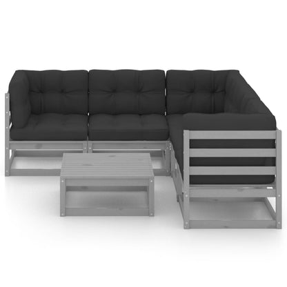 vidaXL 6-tlg. Garten-Lounge-Set mit Kissen Massivholz Kiefer