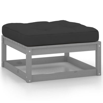 vidaXL 6-tlg. Garten-Lounge-Set mit Kissen Grau Massivholz Kiefer