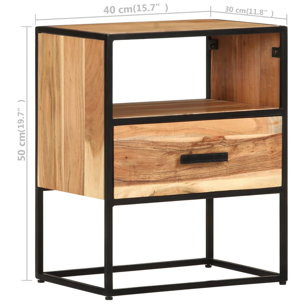 vidaXL Nachttisch 40x30x50 cm Massivholz Akazie