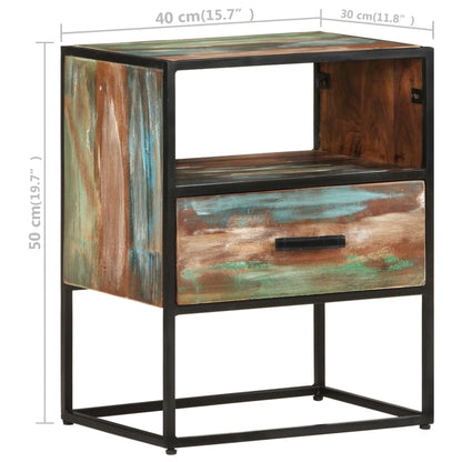 vidaXL Table de chevet 40x30x50 cm, bois de récupération massif