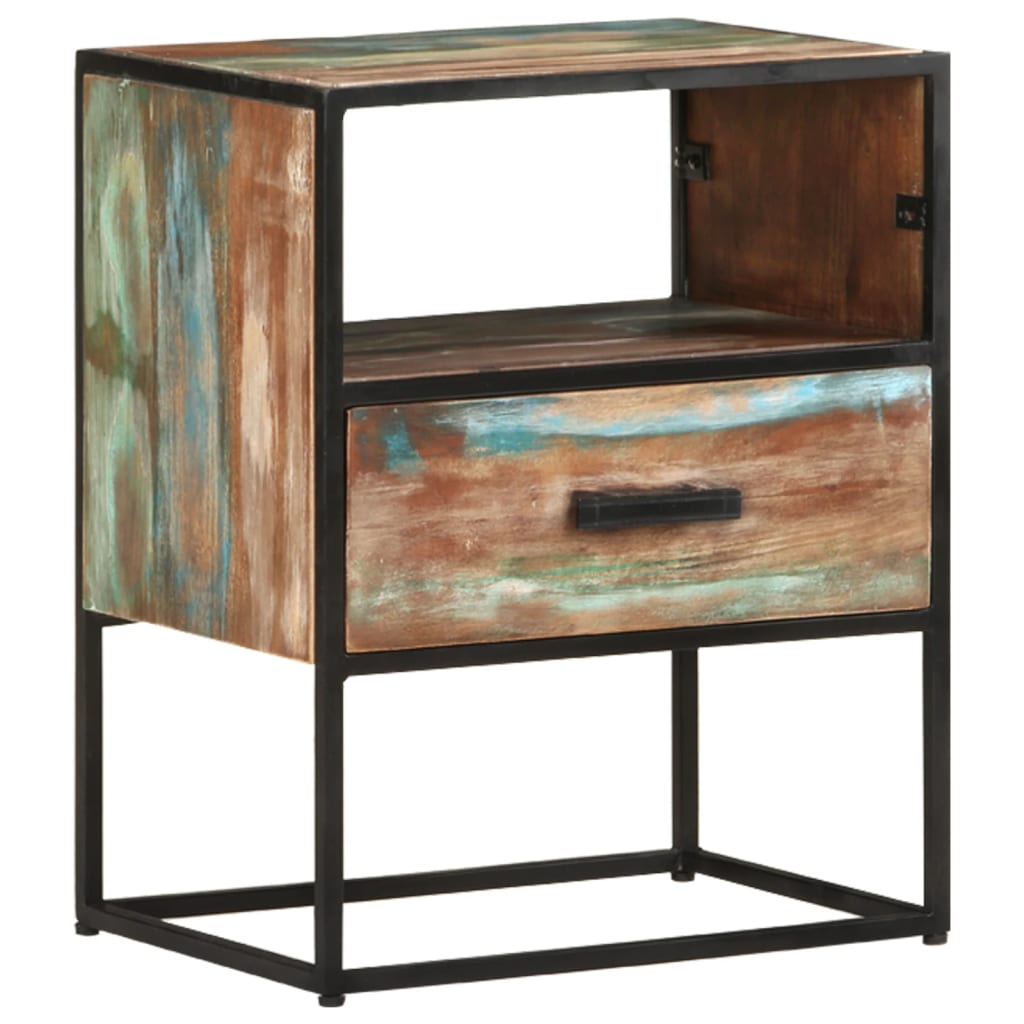 vidaXL Table de chevet 40x30x50 cm, bois de récupération massif