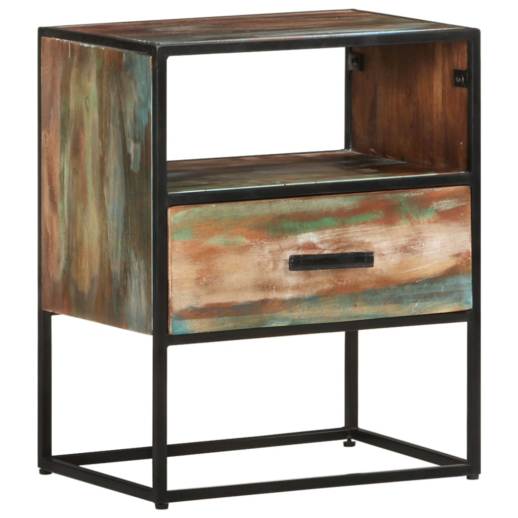 vidaXL Table de chevet 40x30x50 cm, bois de récupération massif