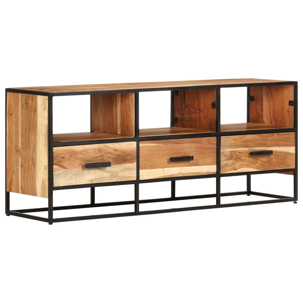 vidaXL Meuble TV 110x30x45 cm Bois d'acacia massif