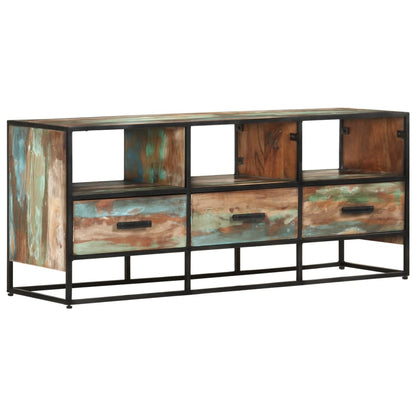 vidaXL Meuble TV 110x30x45 cm en bois de récupération massif