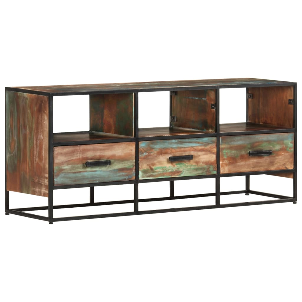 vidaXL Meuble TV 110x30x45 cm en bois de récupération massif