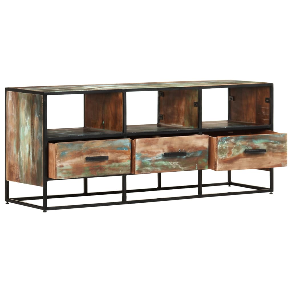 vidaXL Meuble TV 110x30x45 cm en bois de récupération massif
