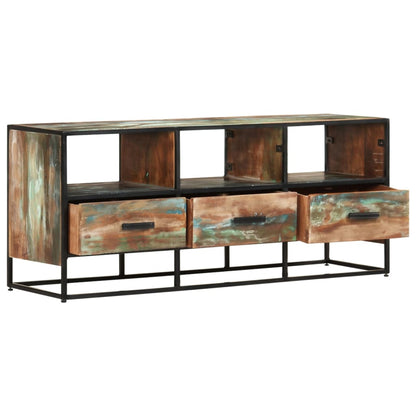 vidaXL Meuble TV 110x30x45 cm en bois de récupération massif