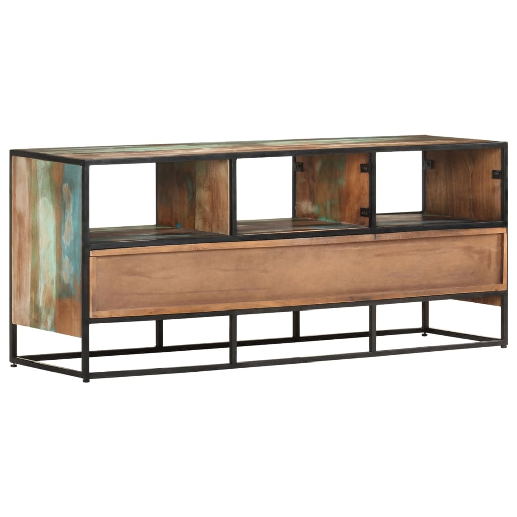 vidaXL Meuble TV 110x30x45 cm en bois de récupération massif