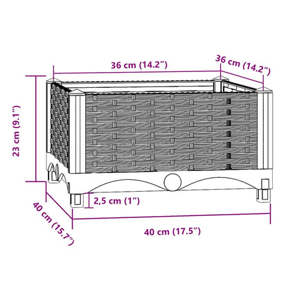 vidaXL Hochbeet 40x40x23 cm Polypropylen