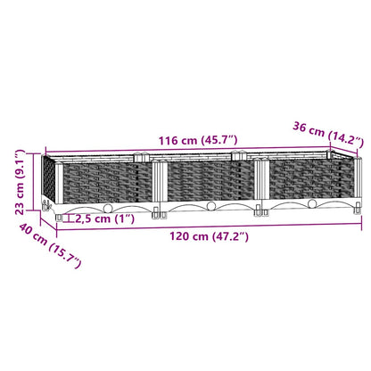 vidaXL Hochbeet 120x40x23 cm Polypropylen