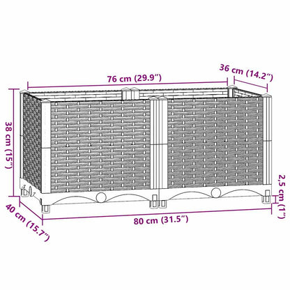 vidaXL Hochbeet 80x40x38 cm Polypropylen