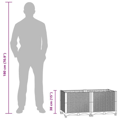 vidaXL Hochbeet 80x40x38 cm Polypropylen