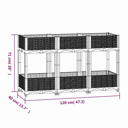 vidaXL Hochbeet 120x40x71 cm Polypropylen