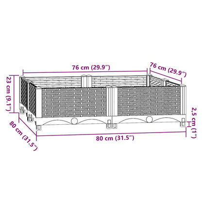 vidaXL Hochbeet 80x80x23 cm Polypropylen