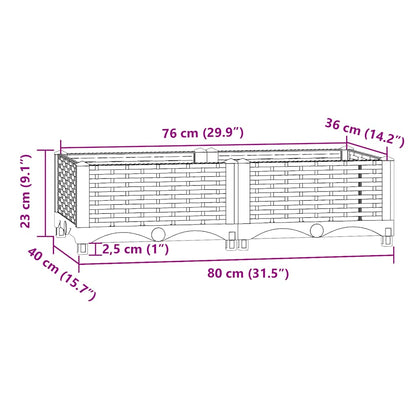 vidaXL Hochbeet 80x40x23 cm Polypropylen