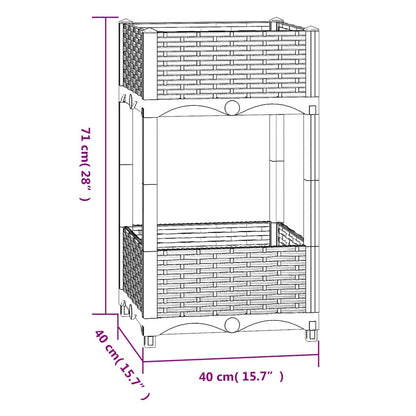 vidaXL Hochbeet 40x40x71 cm Polypropylen