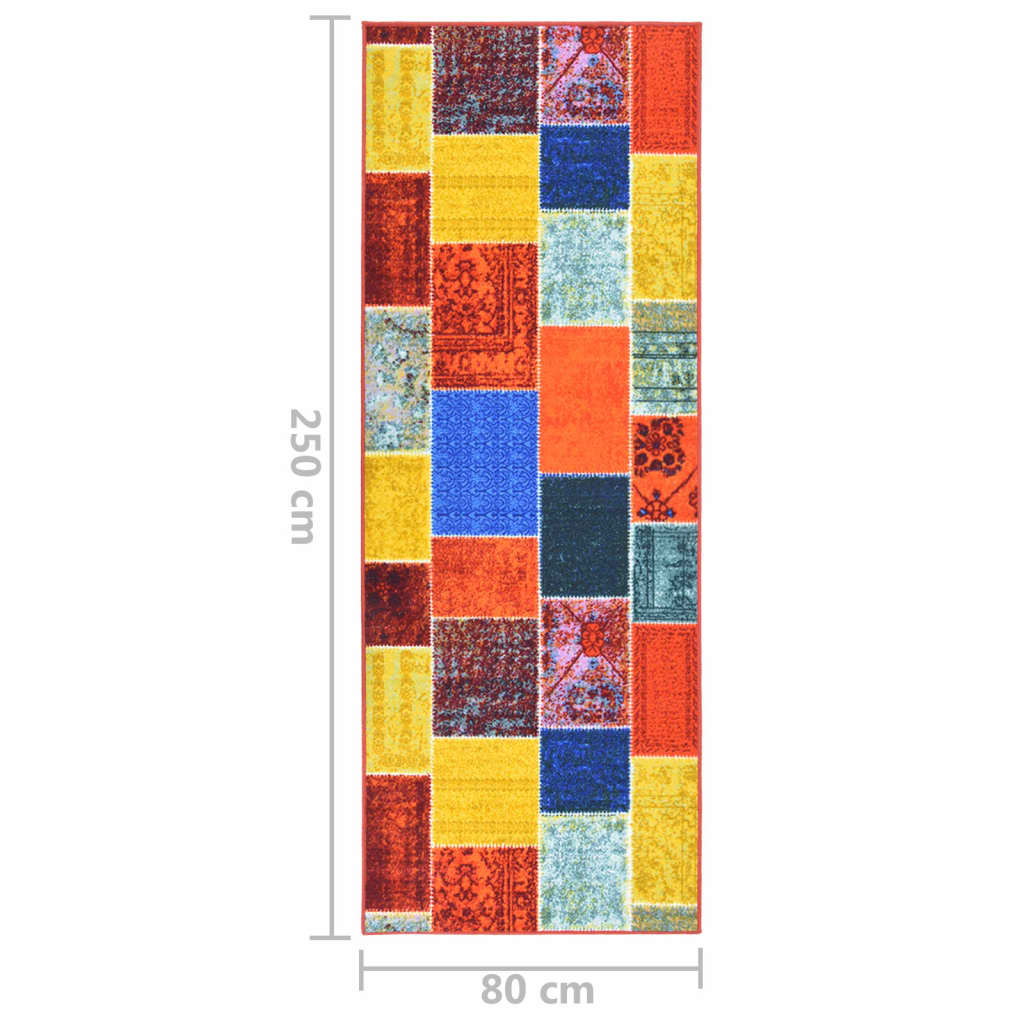 vidaXL Tapis de Couloir Multicolore 80x250 cm