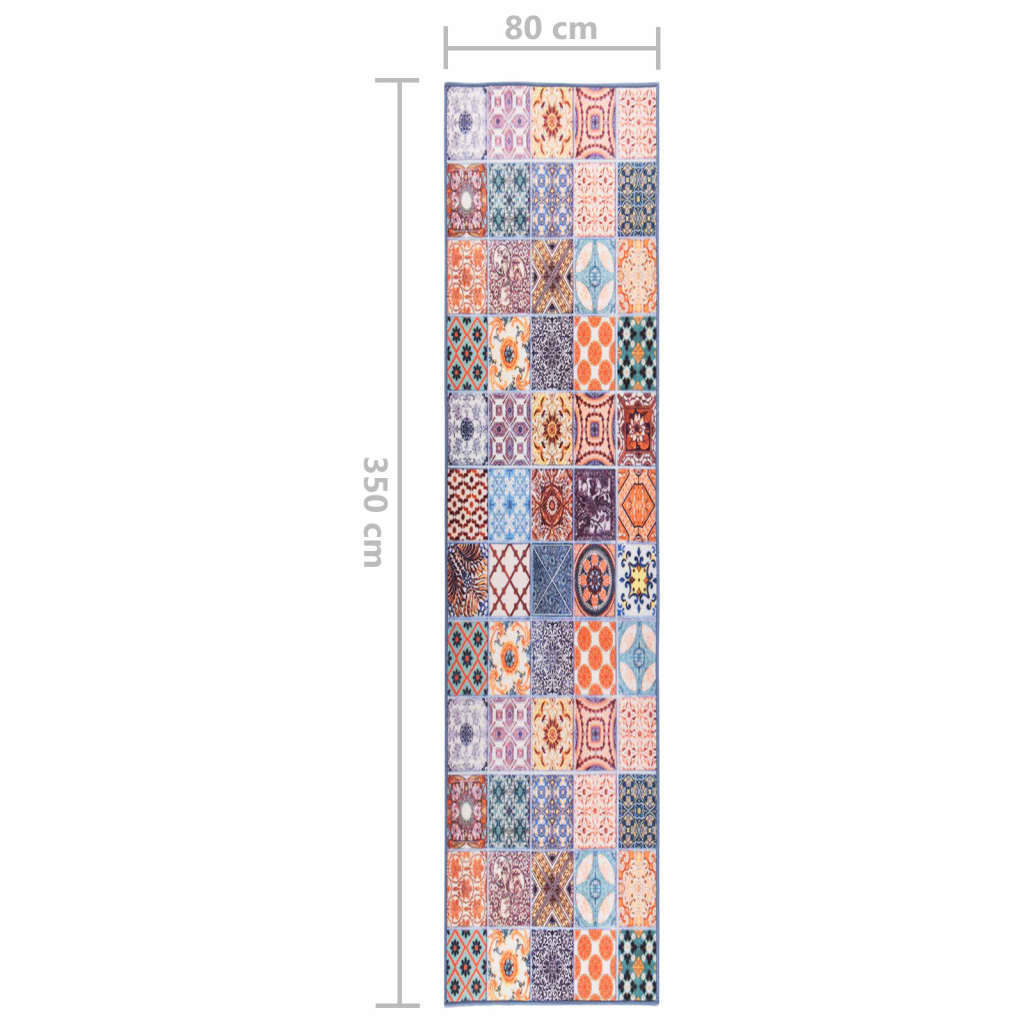 vidaXL Teppichläufer Mosaik 80x350 cm