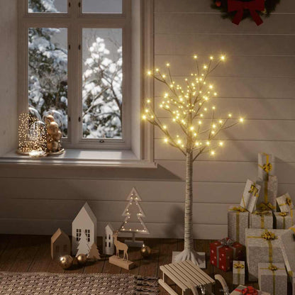 vidaXL Weihnachtsbaum 128 LEDs 1,2 m Warmweiß Indoor Outdoor