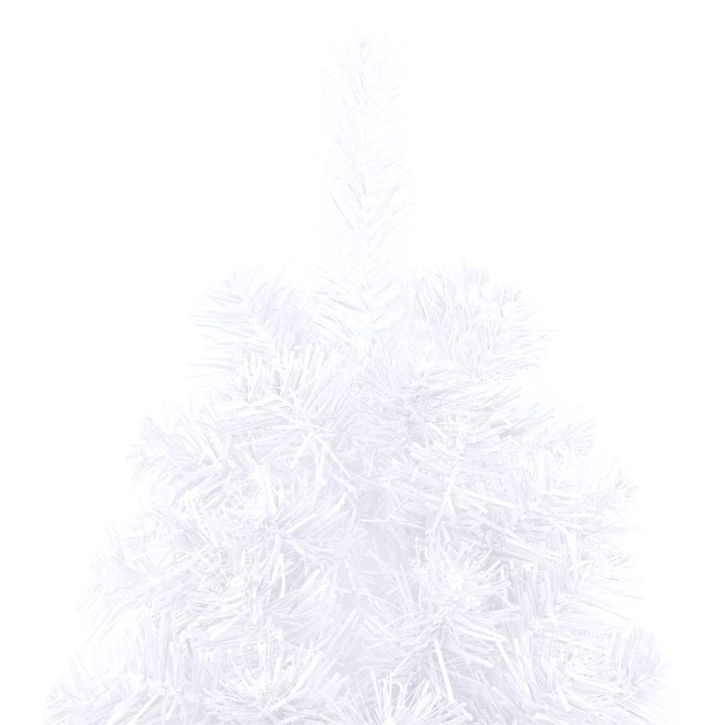 vidaXL Künstlicher Halb-Weihnachtsbaum Beleuchtung Kugeln Weiß 150 cm