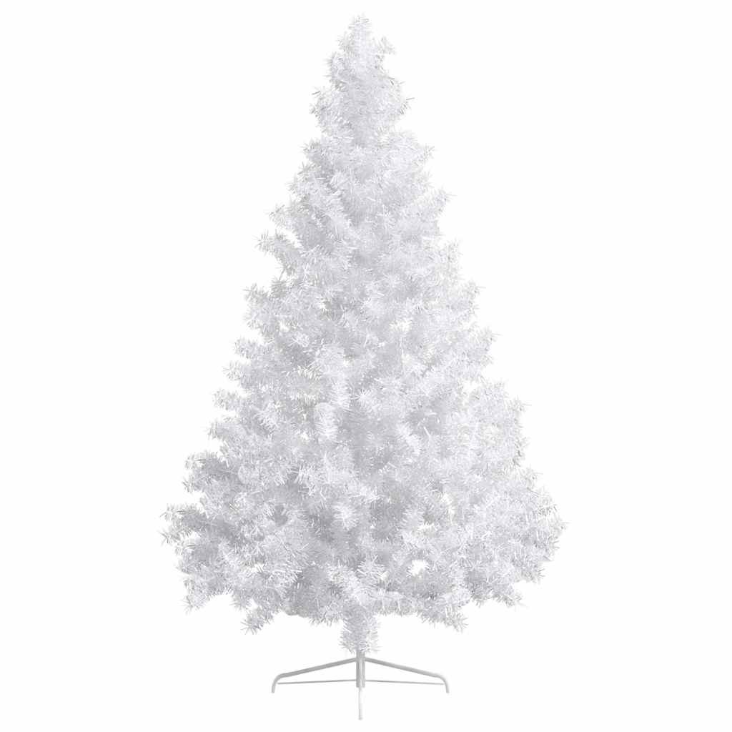 vidaXL Künstlicher Halb-Weihnachtsbaum Beleuchtung Kugeln Weiß 180 cm