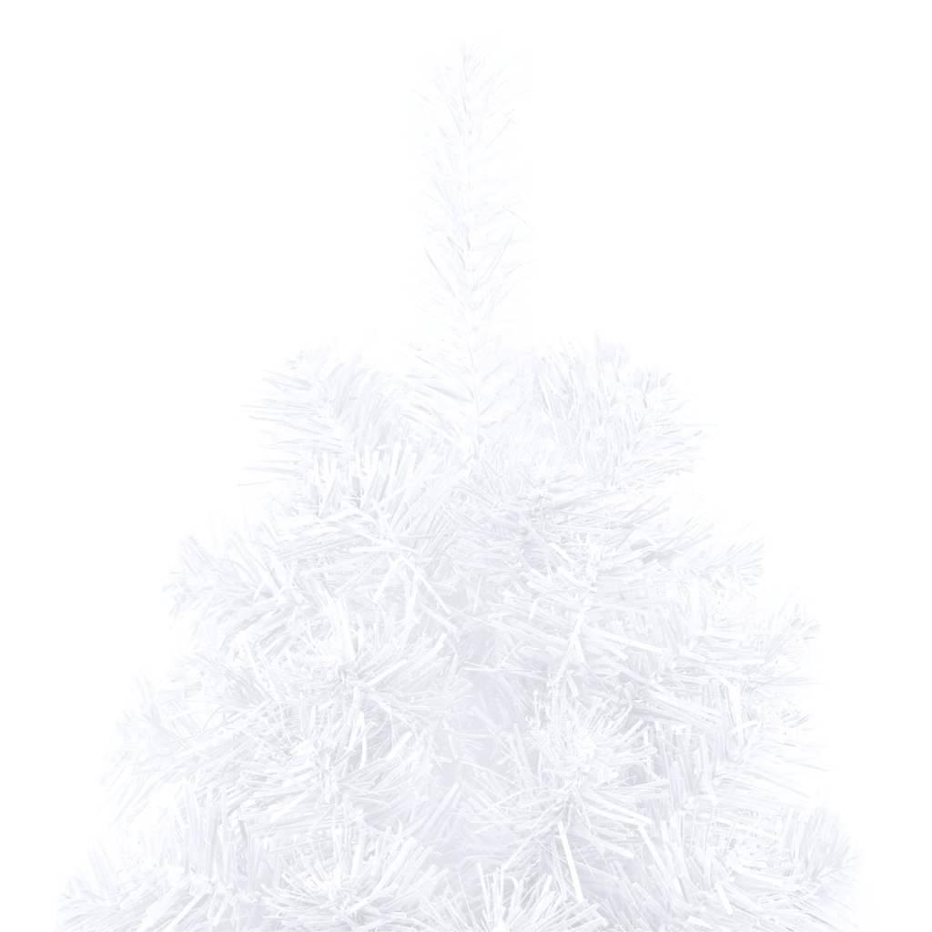 vidaXL Künstlicher Halb-Weihnachtsbaum Beleuchtung Kugeln Weiß 240 cm