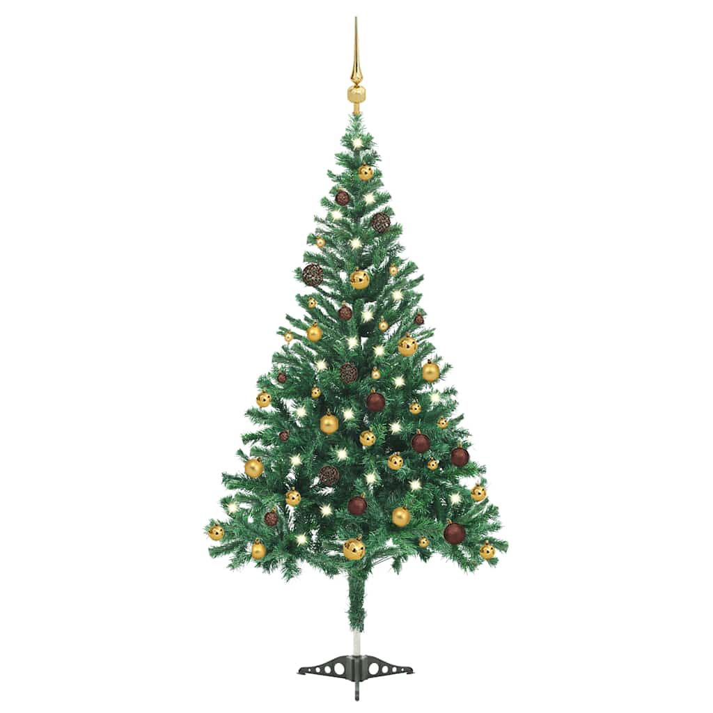 vidaXL Künstlicher Weihnachtsbaum Beleuchtung Kugeln 210cm 910 Zweige