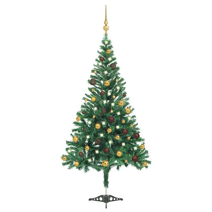 vidaXL Künstlicher Weihnachtsbaum Beleuchtung Kugeln 210cm 910 Zweige