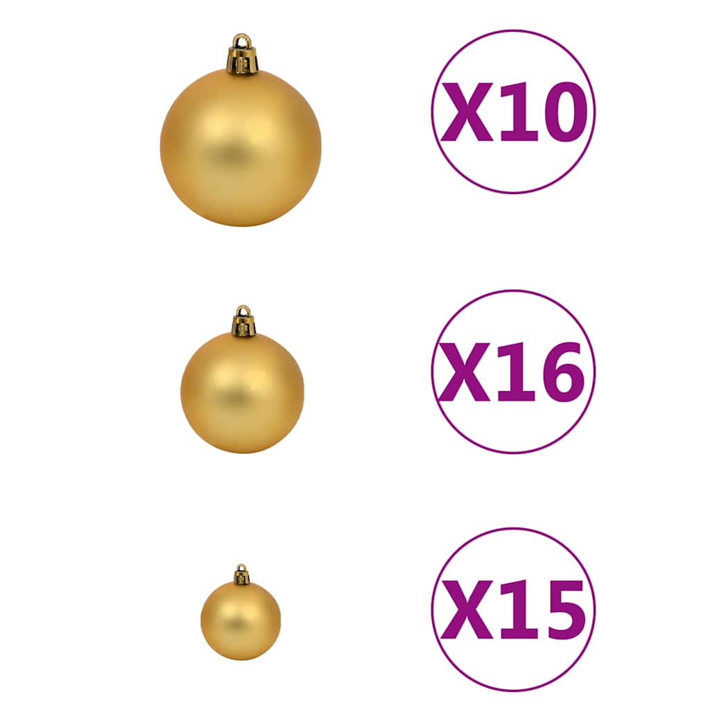 vidaXL Künstlicher Weihnachtsbaum Beleuchtung Kugeln 210cm 910 Zweige