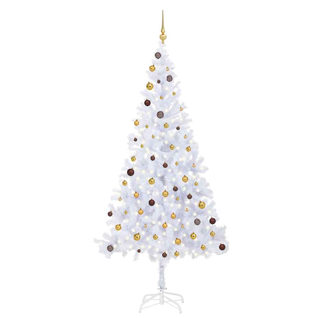vidaXL Künstlicher Weihnachtsbaum Beleuchtung Kugeln 210cm 910 Zweige
