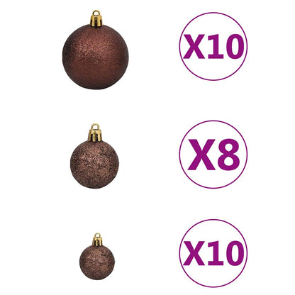 vidaXL Künstlicher Weihnachtsbaum Beleuchtung Kugeln 210cm 910 Zweige