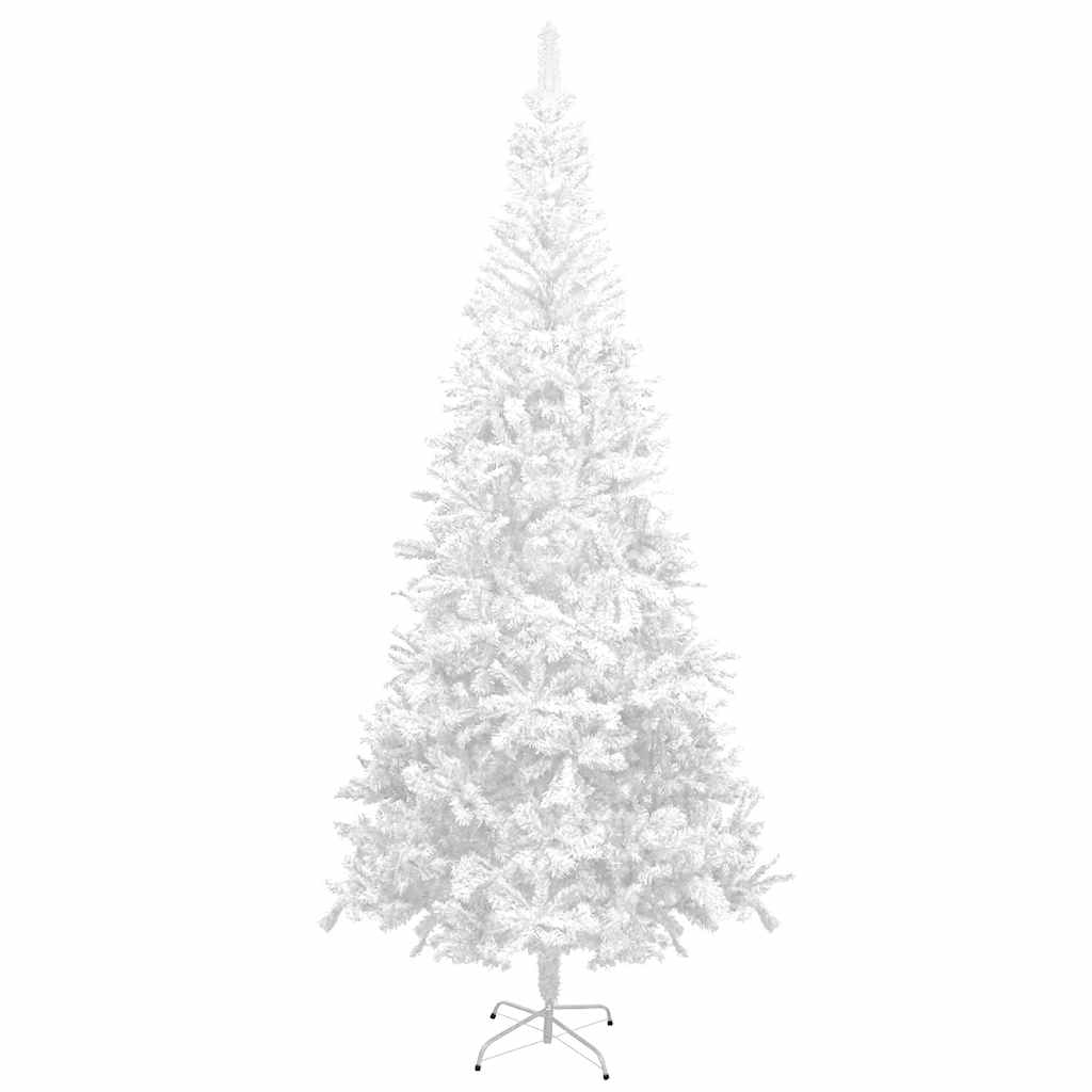 vidaXL Künstlicher Weihnachtsbaum mit Beleuchtung Kugeln L 240 cm Weiß