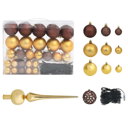 vidaXL Künstlicher Weihnachtsbaum Beleuchtung & Kugeln Blau 180 cm