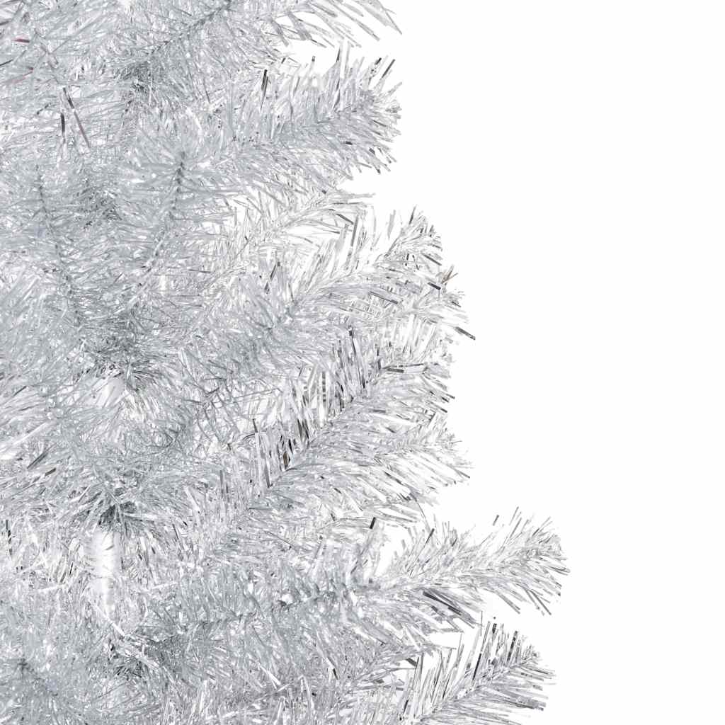 vidaXL Künstlicher Weihnachtsbaum Beleuchtung & Kugeln Silber 150 cm