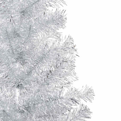 vidaXL Künstlicher Weihnachtsbaum Beleuchtung & Kugeln Silber 150 cm