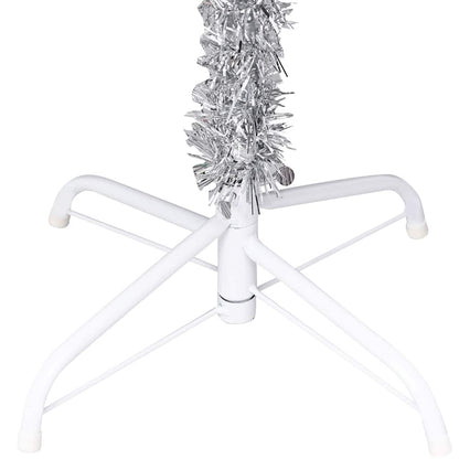 vidaXL Künstlicher Weihnachtsbaum Beleuchtung & Kugeln Silber 150 cm