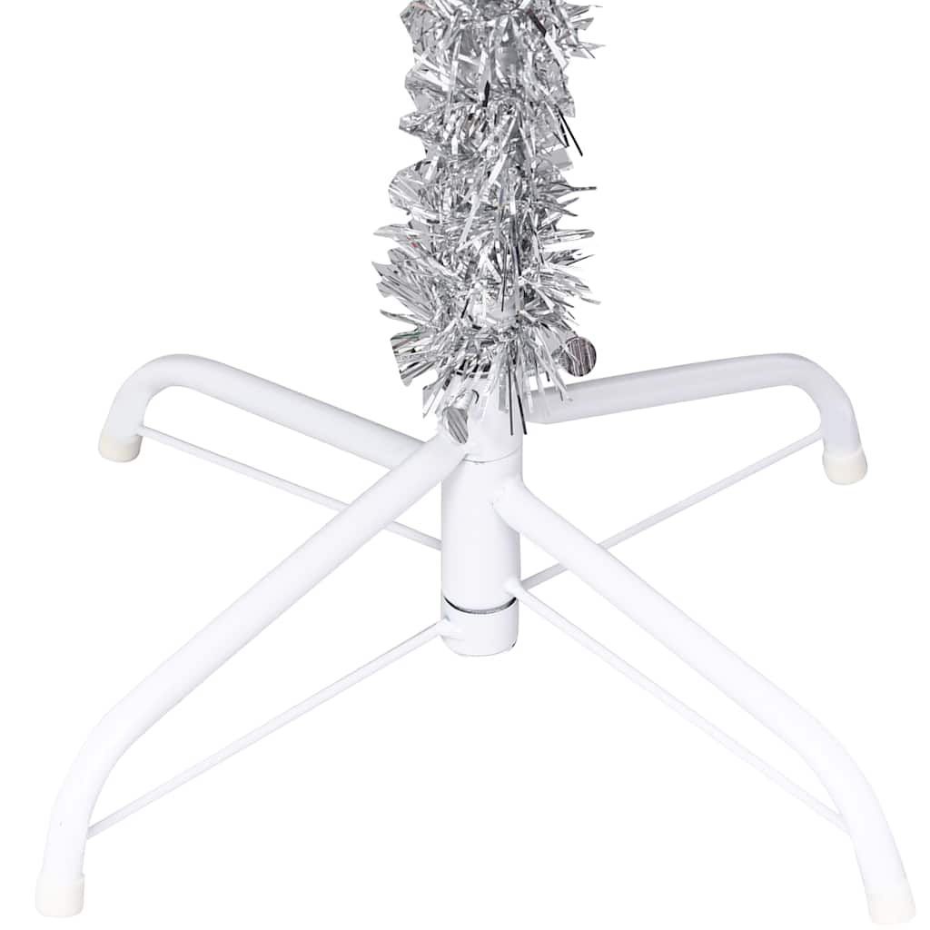 vidaXL Künstlicher Weihnachtsbaum Beleuchtung & Kugeln Silber 210 cm